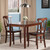 Set of 3 Rich Walnut Rectangular Dining Table with Key Hole Back Chairs 29" - IMAGE 3