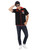 44" Black and Red 1950's Style Bowling Shirt Men Adult Halloween Costume - Large - IMAGE 1