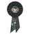 Pack of 6 Black "Birthday Pirate" Party Favor Celebration Rosette Ribbons 6.5" - IMAGE 1