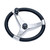 15" Black and Silver Evo Pro 316 Cast Stainless Steel Steering Wheel with Control Knob - IMAGE 1