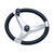 14" Black and Silver Evo Pro 316 Cast Stainless Steel Steering Wheel with Control Knob - IMAGE 1