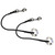 Set of 2 Black and Metallic Silver Shock Cord with Glass Eye 2" - IMAGE 1