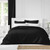 Set of 3 Black Solid Textured Duvet Cover with Pillow Shams - King Size - IMAGE 3