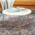 29" White and Gold Marble Round Coffee Table - IMAGE 2