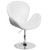 39.25" White and Silver Curved Arm Side Reception Chair - IMAGE 1
