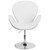 39.25" White and Silver Curved Arm Side Reception Chair - IMAGE 4