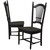 Set of 2 Antique Black Wooden Dining Chairs 44” - IMAGE 2