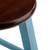 29” Rustic Light Blue Round Counter Barstool with Walnut Seat - IMAGE 2