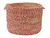 14" Fireball Orange Rustic Round Storage Basket - IMAGE 1