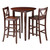 Set of 3 Fiona Antique Walnut Finish High Round Table with Bar V-Back Stool 38.75” - IMAGE 1