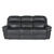89" Black Leather Reclining Sofa with Power Headrest - IMAGE 1