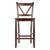 Set of 2 Walnut Unique Victor 2-Piece V Back Design Comfortable Counter Stools, 39" - IMAGE 2