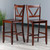 Set of 2 Walnut Unique Victor 2-Piece V Back Design Comfortable Counter Stools, 39" - IMAGE 6
