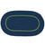 Blue and Green Bordered Handcrafted Reversible Oval Door Mat 26" x 40" - IMAGE 1