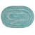 Aqua Blue and Off White Tweed Handcrafted Reversible Oval Door Mat 30" x 48" - IMAGE 1