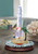 Set of 2 Clear and Light Blue Umbrella Island Lighthouse Tabletop Decor 11" - IMAGE 1