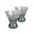 Set of 2 Clear Pewter Vine Hand Painted Cosmopolitan Wine and Dessert Glasses 4" - IMAGE 1