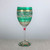 Set of 2 Green Mosaic Garland Hand Painted Wine Drinking Glasses 8" - IMAGE 2