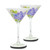 Set of 2 White and Blue Floral Hand Painted Martini Glasses 7.5 oz. - IMAGE 1