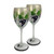 Set of 2 Green Grapes and Vines Hand Painted Wine Drinking Glasses 10.5 oz. - IMAGE 1