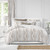 Set of 3 White and Beige Distressed Paisley Duvet Cover with Pillow Shams - Full - IMAGE 1