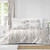 Set of 3 White and Beige Distressed Paisley Duvet Cover with Pillow Shams - Full - IMAGE 3