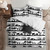 Set of 3 White and Black Sahara Comforter with Pillow Shams - California King - IMAGE 1