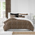 Set of 3 Black and Brown Leopard Print Coverlet with Pillow Shams - King Size - IMAGE 1