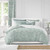 Set of 3 Blue and White Damask Duvet Cover with Pillow Shams - King Size - IMAGE 1