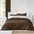 Set of 3 Walnut Brown Solid Duvet Cover with Pillow Shams - California King Size - IMAGE 3