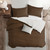 Set of 3 Walnut Brown Solid Coverlet with Pillow Shams - Full Size - IMAGE 2