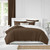 Set of 3 Walnut Brown Solid Coverlet with Pillow Shams - California King Size - IMAGE 1