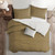 Set of 3 Gold Solid Duvet Cover with Pillow Shams - Super Queen Size - IMAGE 2