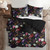 Set of 3 Black and Red Floral Comforter with Pillow Shams - California King Size - IMAGE 2