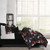 Set of 3 Black and Red Floral Comforter with Pillow Shams - California King Size - IMAGE 4