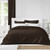 Set of 3 Chocolate Brown Solid Duvet Cover with Pillow Shams - King Size - IMAGE 3