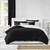Set of 3 Black Solid Textured Comforter with Pillow Shams - King Size - IMAGE 1