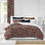 Set of 3 Red and Gray Damask Comforter with Pillow Shams - Super Queen Size - IMAGE 1