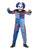 42" Blue and White Deluxe Sinister Clown Boy Tween Halloween Costume - IMAGE 1