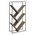 60.25" Taupe Beige and Matte Black Wood-Look Contemporary Metal Bookcase - IMAGE 1