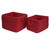 Set of 2 Deep Red Rustic Rectangular Braided Storage Basket - IMAGE 1