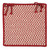 15" Red and White Handmade Braided Square Chair Pad - IMAGE 1