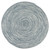 8' Blue and White Handmade Round Braided Area Throw Rug - IMAGE 1