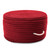 20” Red Handmade Round Pouf Ottoman - IMAGE 1