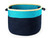 14" Turquoise Navy Blue Classic Round Braided Storage Basket - IMAGE 1