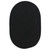 2' x 9' Black Traditional Braided Oval Area Throw Rug - IMAGE 1
