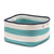 14" Turquoise Blue and White Striped Classic Square Braided Storage Basket - IMAGE 1