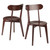 Set of 2 Walnut Wood Chair with Round Seat and Inspired Flared Legs 31.5" - IMAGE 1