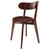 Set of 2 Walnut Wood Chair with Round Seat and Inspired Flared Legs 31.5" - IMAGE 4