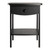 22" Black Elegant Claire Curved End Table with Drawer and Shelf - IMAGE 2